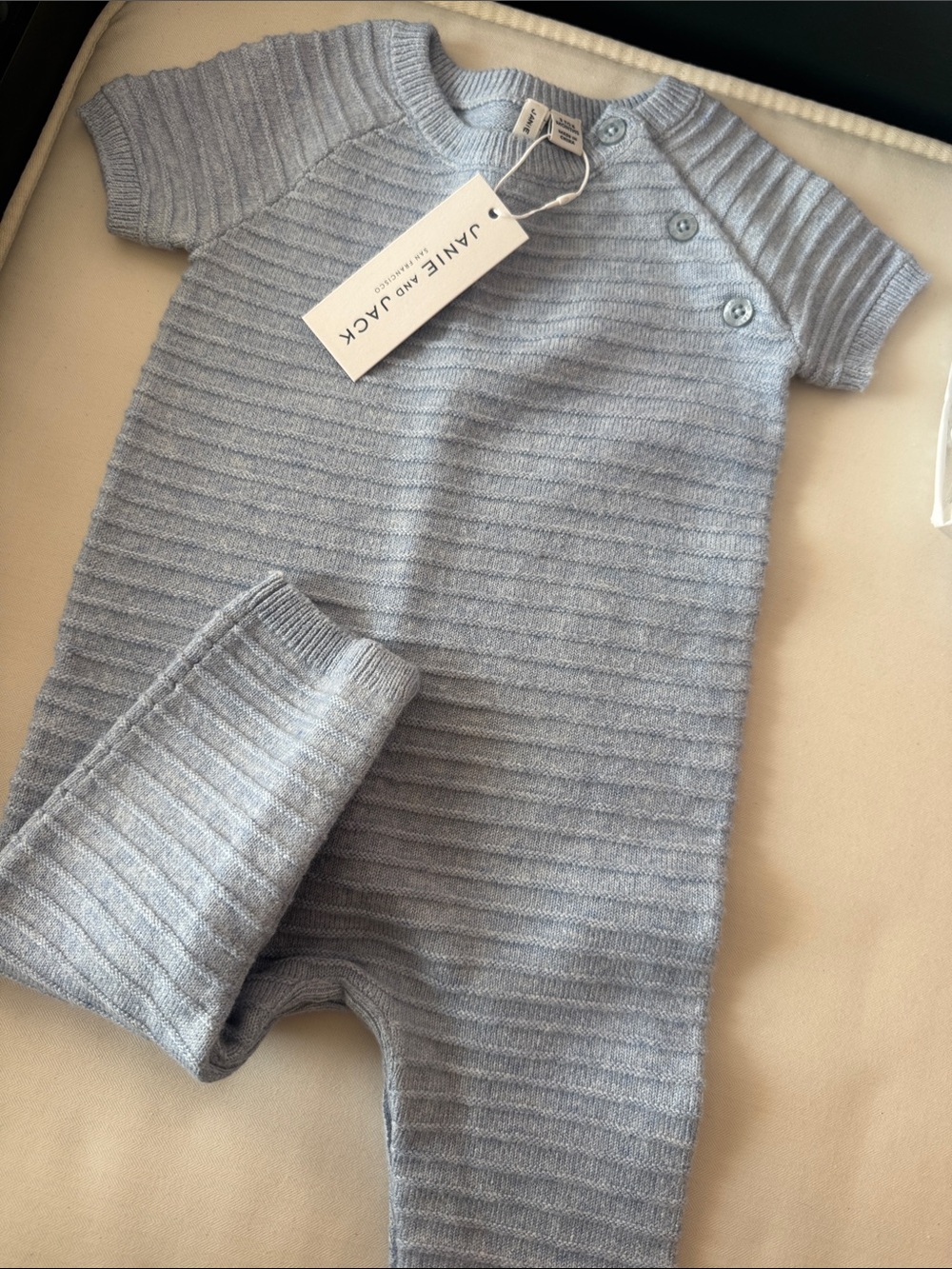 Light Blue Knit Onesie